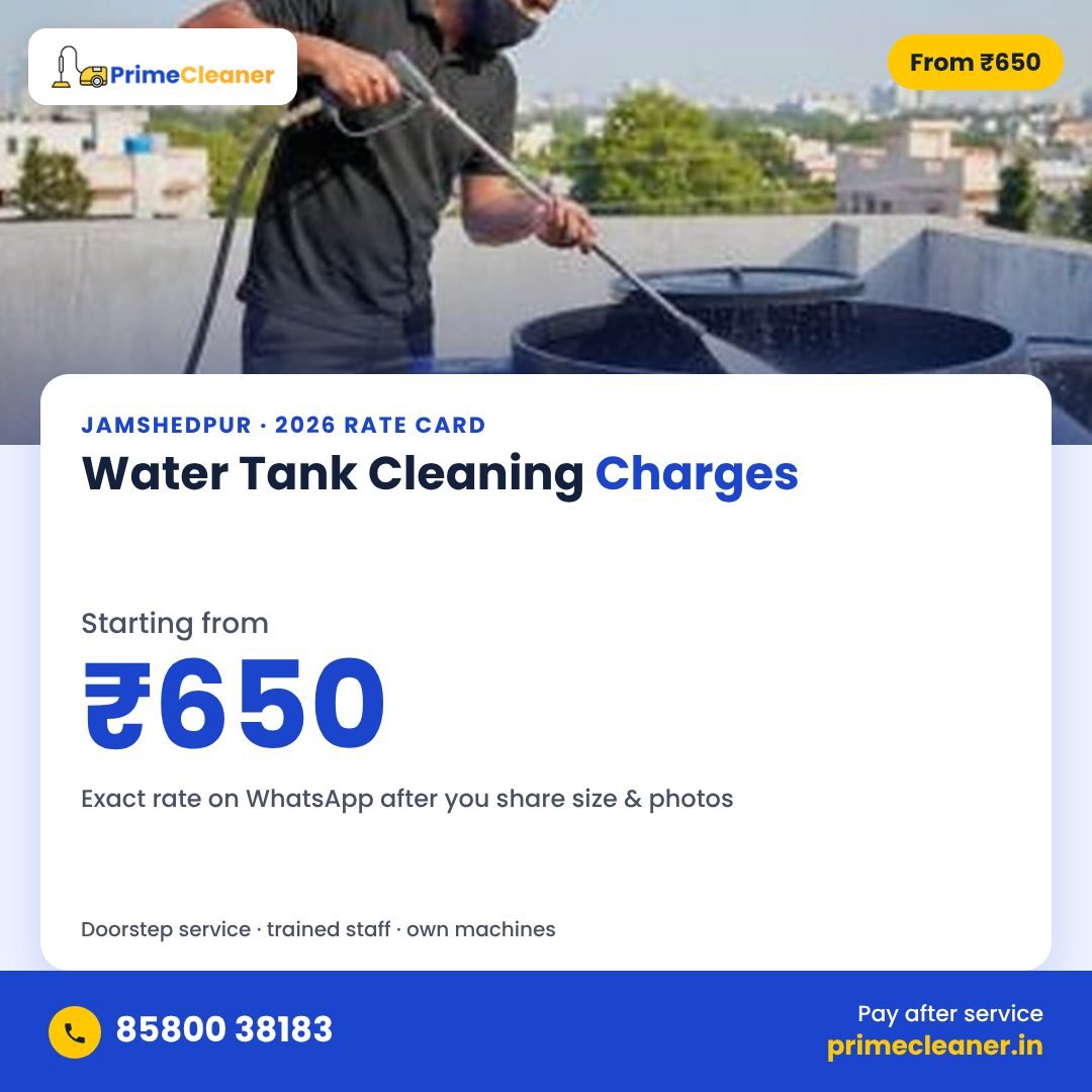 Water tank cleaning charges in Jamshedpur – starting from ₹650